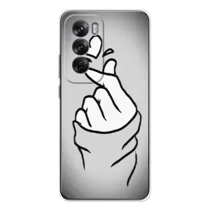 Чохол з принтом для OPPO Reno 12 (AlphaPrint - Знак сердечка) (Значок Love)