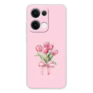 Чехол с розовым рисунком для OPPO Reno 13 5G (Букет цветов)
