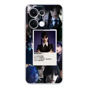 Чехлы Венсдей на OPPO Reno 13 5G Уэнсдей (AlphaPrint) (коллаж Уэнздей)