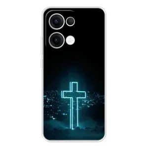 Чехол для OPPO Reno 13 5G (AlphaPrint) - (Христианские) (Крест и город)