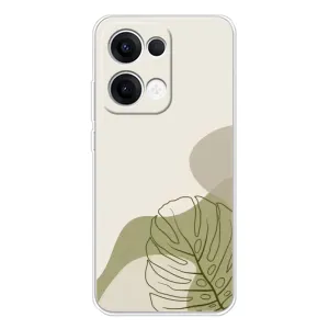 Силиконовый чехол с принтом в цветах на OPPO Reno 13 5G (Зеленая монстера дизайн)
