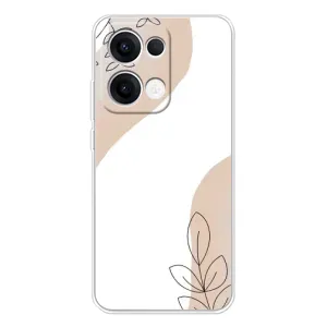 Силиконовый чехол с принтом в цветах на OPPO Reno 13 5G (Нюдовая веточка абстракция)