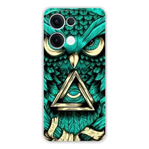 Чехол с птицами на OPPO Reno 13 5G (VPrint) (Сова с глазом)