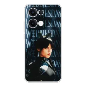 Чехлы Венсдей на OPPO Reno 13 5G Уэнсдей (AlphaPrint) (Уэнздей кошка)