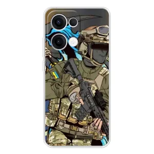 Чехлы с картинкой ЗСУ для OPPO Reno 13 5G (AlphaPrint) (Воин ВСУ)