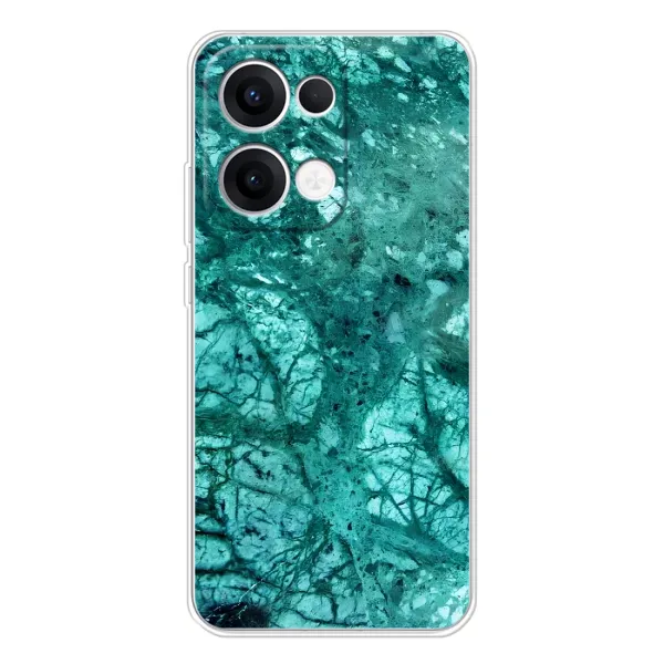 Чехол с принтом «Зеленый мрамор» для OPPO Reno 13 5G