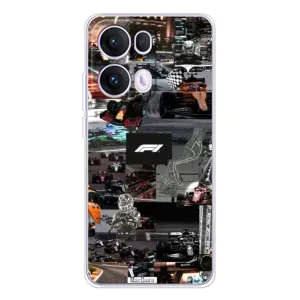 Чехол Формула1 на OPPO Reno 13 Pro 5G (Гоночный коллаж Ф1)