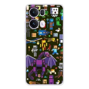 Чохол Майнкрафт на OPPO Reno 13 Pro 5G (AlphaPrint) Minecraft (Колаж Майнкрафт)