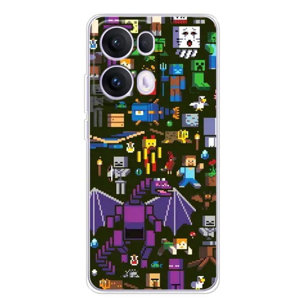 Чехол с принтом «Коллаж Майнкрафт» для OPPO Reno 13 Pro 5G