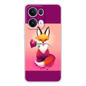 Чехлы с картинкой Лисички для OPPO Reno 13 Pro 5G (VPrint) (Лисичка с розочкой)