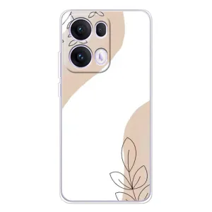 Силиконовый чехол с принтом в цветах на OPPO Reno 13 Pro 5G (Нюдовая веточка абстракция)