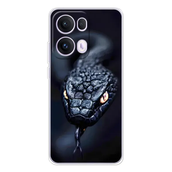 Чехол с принтом «Черная змея» для OPPO Reno 13 Pro 5G Чехол с принтом «Черная змея» для OPPO Reno 13 Pro 5G