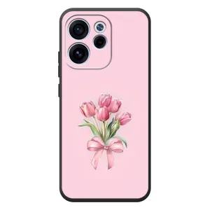 Чехол с розовым рисунком для OPPO Reno 15 F (Букет цветов)
