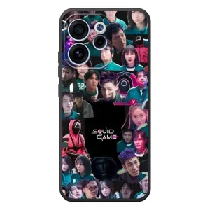 Чехол Гра в кальмара для OPPO Reno 15 F (Коллаж Игра кальмара)