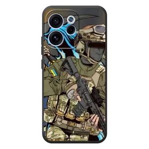Чехлы с картинкой ЗСУ для OPPO Reno 15 F (AlphaPrint) (Воин ВСУ)