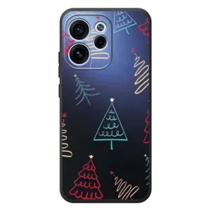 Зимние Чехлы для ..."ОППО Ренo 15 ФС" - прозрачный фон (Рождественские елки)