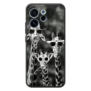 Силиконовый чехол с КАРТИНКАМИ лето для OPPO Reno 15 FS (AlphaPrint) (Жирафы в очках)