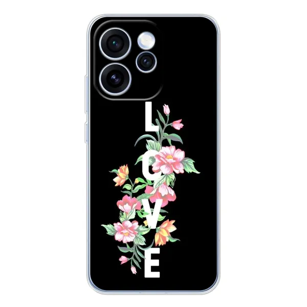 Чохол з принтом «Квіти LOVE» для OPPO Reno 15 Pro