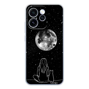 Чехол с рисунком кот на OPPO Reno 15 Pro (Девушка с котом)
