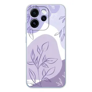 Силконовий чохол з принтом в квітах на OPPO Reno 15 Pro (Фіолетове листя абстракція)