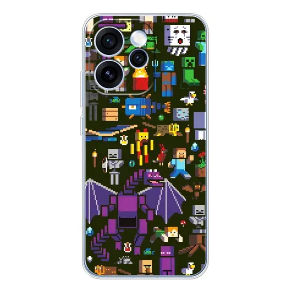 Чехол с принтом «Коллаж Майнкрафт» для OPPO Reno 15 Pro