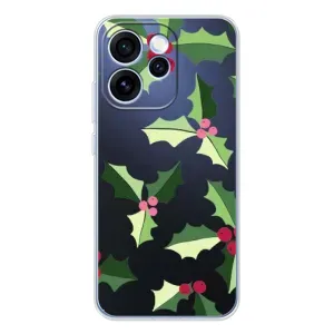 Зимние Чехлы для OPPO Рено 15 Про - прозрачный фон (Рождественский фон)