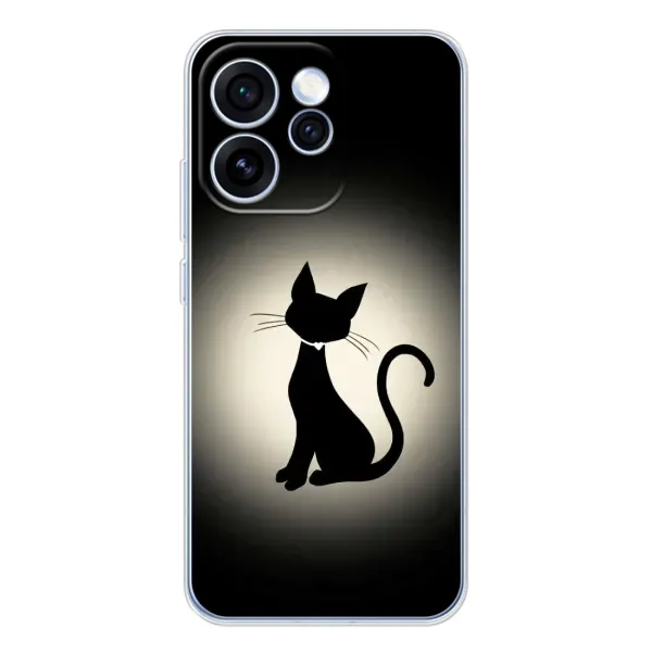 Чохол з принтом «Силует котика» для OPPO Reno 15 Pro