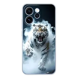 Чехол с картинкой «Хищники» для OPPO Reno 15 Pro (Белый тигр в дыму)