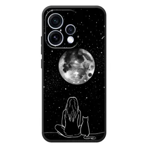 Чехол с рисунком кот на OPPO Reno 15 (Девушка с котом)