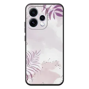 Чехол с цветочным принтом на 

OPPO Ренo 15 
 (Фиолетовые листья)