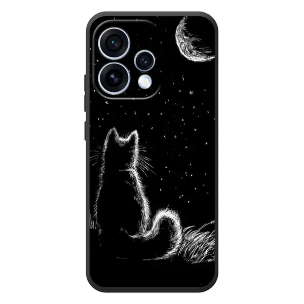 Чехол с принтом «Котик и луна» для OPPO Reno 15