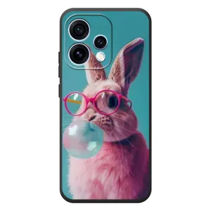 Чехол с принтом стильные животные для 

OPPO Ренo 15 
 (Кролик в очках)