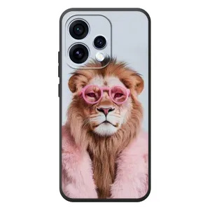 Чехол с принтом стильные животные для 

OPPO Ренo 15 
 (Лев в очках)