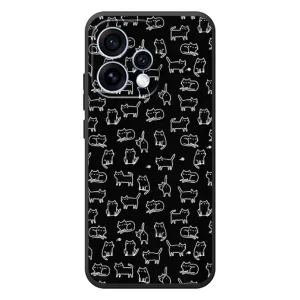 Чехол с принтом для OPPO Reno 15 (AlphaPrint) Модные коты (Меленькие котики)