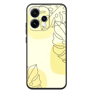 Силиконовый чехол с принтом в цветах на OPPO Reno 15 (Желтая монстера арт)