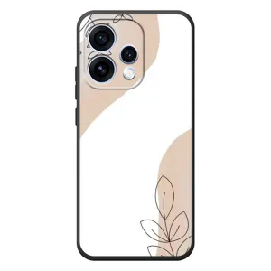 Силиконовый чехол с принтом в цветах на OPPO Reno 15 (Нюдовая веточка абстракция)