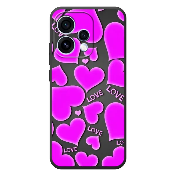 Чохол з принтом «Pink hearts» для OPPO Reno 15