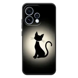 Чехол с принтом для OPPO Reno 15 (AlphaPrint) Модные коты (Силуэт котика)