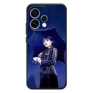 Чехлы Венсдей на OPPO Reno 15 Уэнсдей (AlphaPrint) (Уэнздей с зонтом)