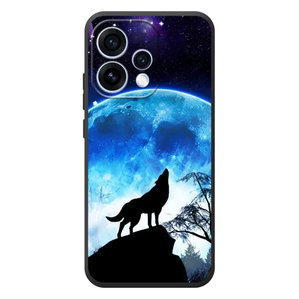 Чехол с принтом «Волк на луну» для OPPO Reno 15