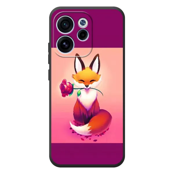 Чехол с принтом «Лисичка с розочкой» для OPPO Reno 15F