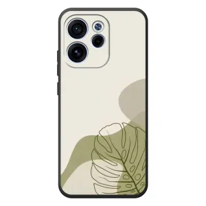 Силиконовый чехол с принтом в цветах на OPPO Reno 15F (Зеленая монстера дизайн)