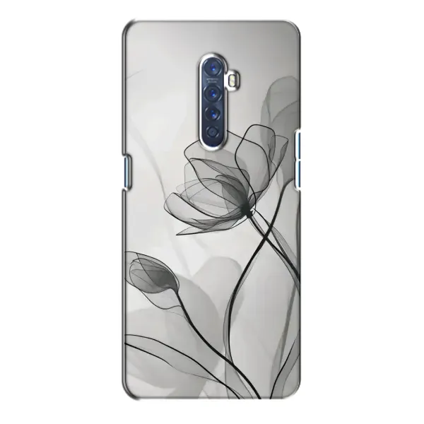 Чохол з принтом «Чорні квіти» для OPPO Reno 2