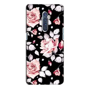 Чехлы с Цветами для Oppo Reno 2 (VPrint) (Цветочки на черном)
