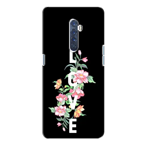 Чехол с принтом «Цветы LOVE» для OPPO Reno 2 Чехол с принтом «Цветы LOVE» для OPPO Reno 2