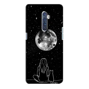 Чохол з малюнком кіт на Oppo Reno 2 (Дівчина з котом)