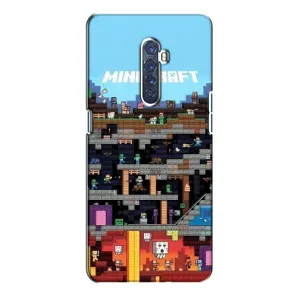 Чехол Майнкрафт на Oppo Reno 2 (AlphaPrint) Minecraft (фон Minecraft)