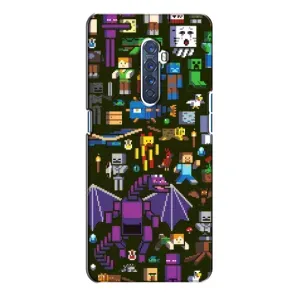 Чехол Майнкрафт на Oppo Reno 2 (AlphaPrint) Minecraft (Коллаж Майнкрафт)