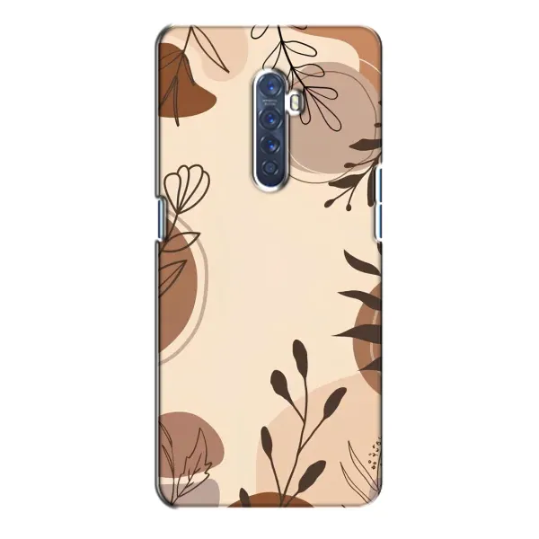Чохол з принтом «Коричневі квіти» для OPPO Reno 2
