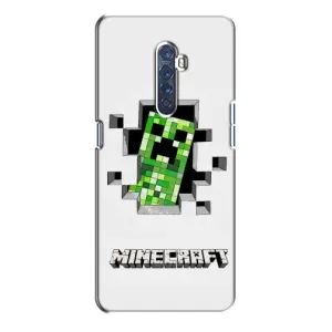 Чехол Майнкрафт на Oppo Reno 2 (AlphaPrint) Minecraft (крипер Майнкрафт)